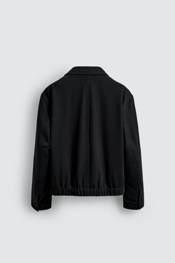 ZARA КУРТКА ИЗ ТВИЛА С РЕЛЬЕФНЫМ УЗОРОМ, МОРСКОЙ ТЕМНО-СИНИЙ