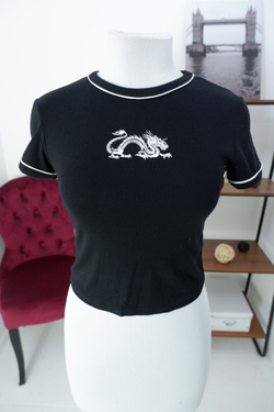 Футболка Bershka из хлопка с принтом 38 размер