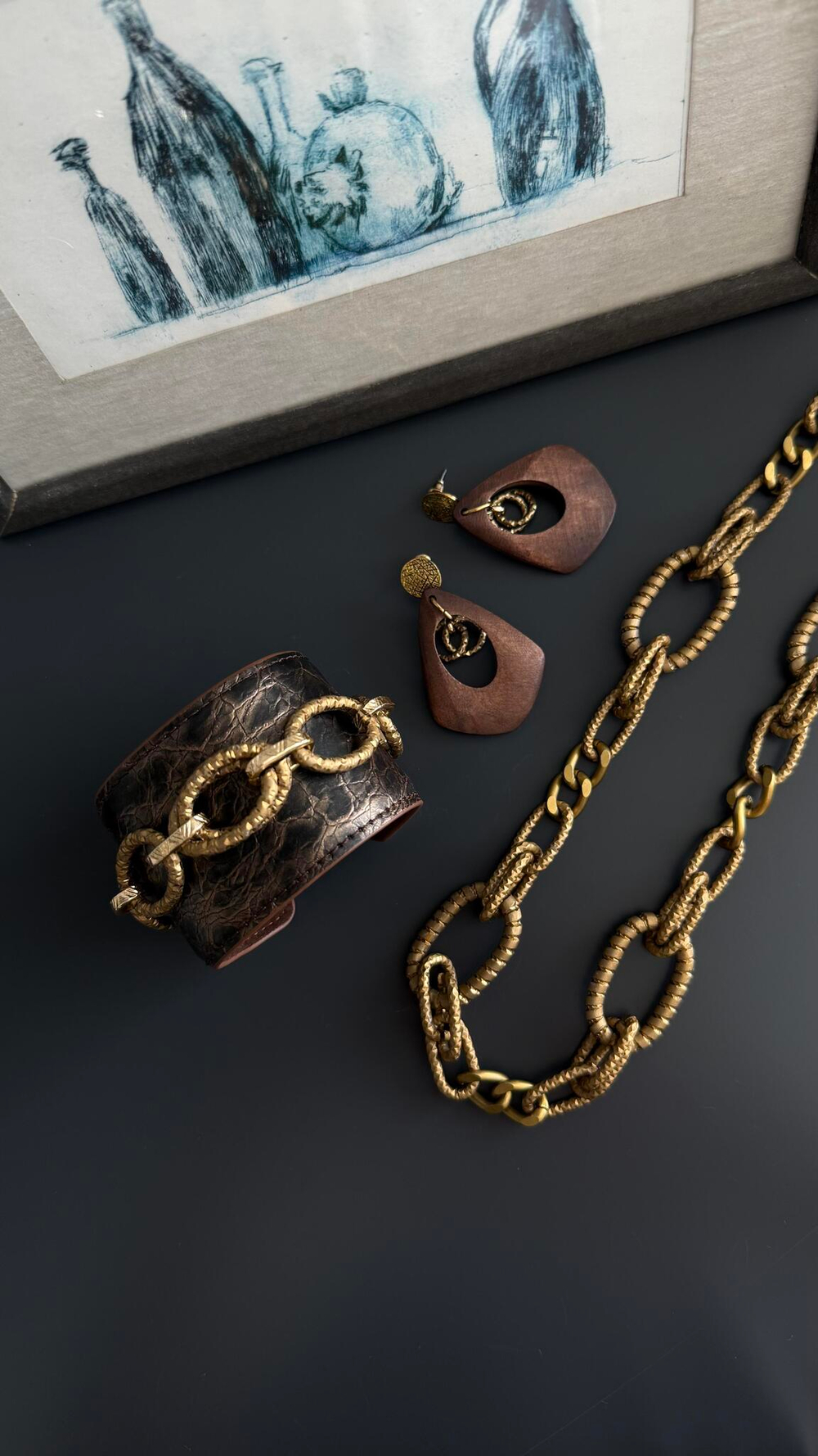HMG 1350 Wood Rhomb Brown Серьги арт.0950
