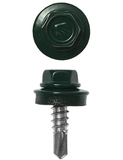 ЗУБР СКМ 6005, 25 х 5.5 мм, зелёный насыщ., 1800 шт, кровельный саморез, Профессионал (4-300310-55-025-6005)