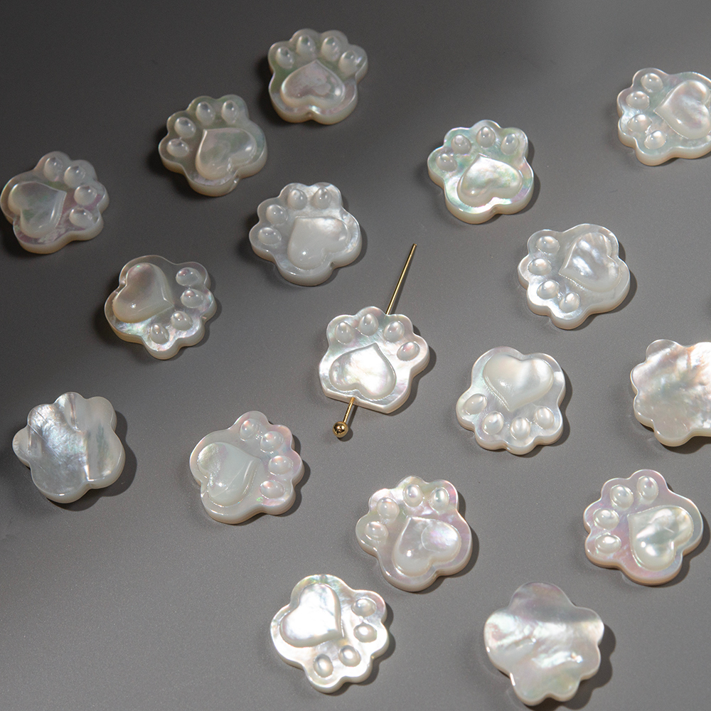 Лапка из белого перламутра морских ракушек, продольное отверстие, 11,5мм