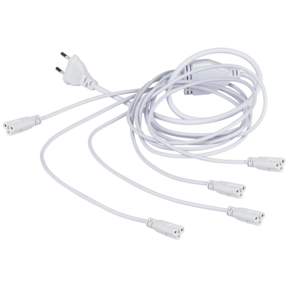 Разветвитель сетевой для линейных светильников ЭРА 5х IEC C5 3pin 2m для подключения 5 светильников