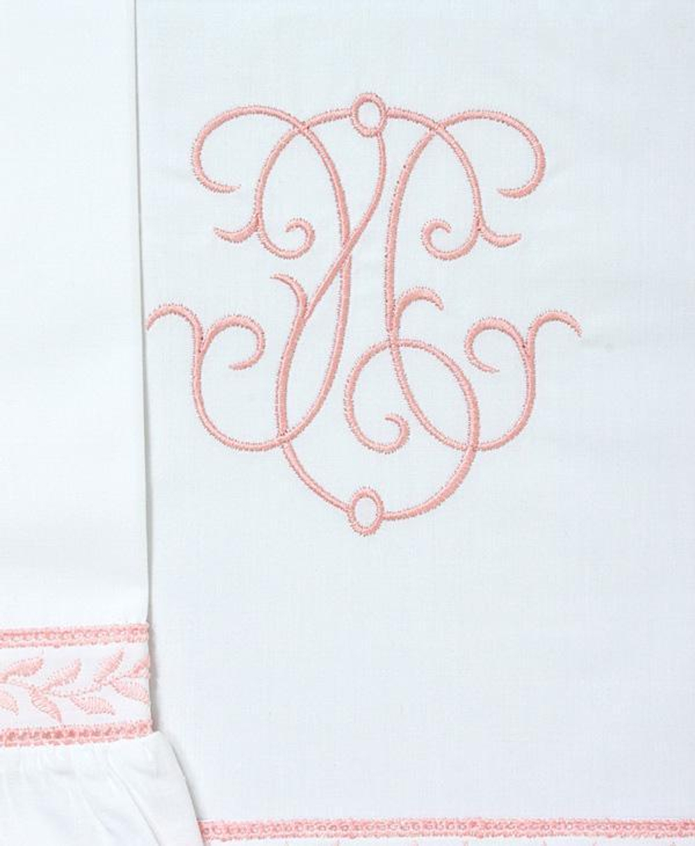 Детское постельное белье Вензель Белый-Розовый от Bovi фрагмент