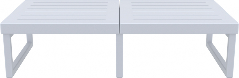 Столик пластиковый журнальный Siesta Contract Mykonos, 1300х650х330, серебристый