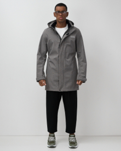 Парка спортивная мужская с капюшоном softshell серого цвета 9565Sr