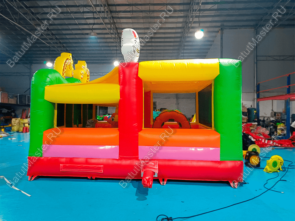 Коммерческий надувной батут "Законы джунглей", без горки