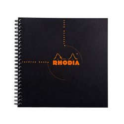 Блокнот Rhodia Classic Reverse Book на спирали 21х21 в клетку 80 гр черный (193609C)