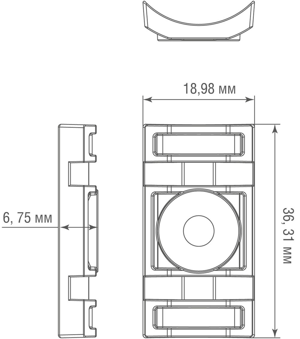 Комплект накладной для светильников DL20355,  DL20356,  L36, 3xW19xH6, 5 мм,  в комплекте 2 шт