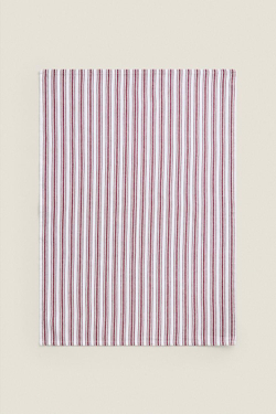 ZARA HOME ПОЛОСАТОЕ ПОЛОТЕНЦЕ 2ШТ, ЦВЕТ ВИНА