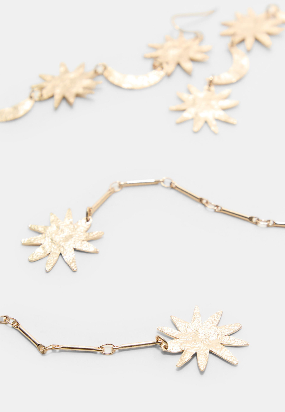 STRADIVARIUS Набор из 2 серег-подвесок в виде луны и солнца, золотой