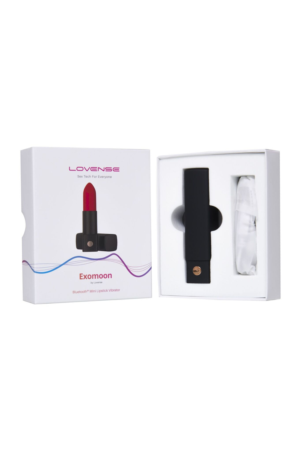 Мини-вибратор в форме помады Exomoon - 8,8 см. (Цвет: черный)