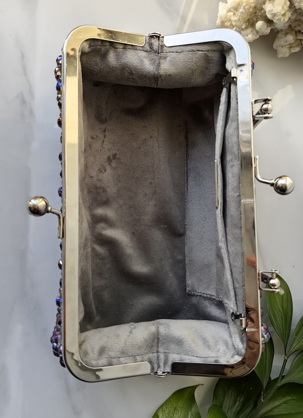 Сумка из ювелирного стекла Синий хамелеон