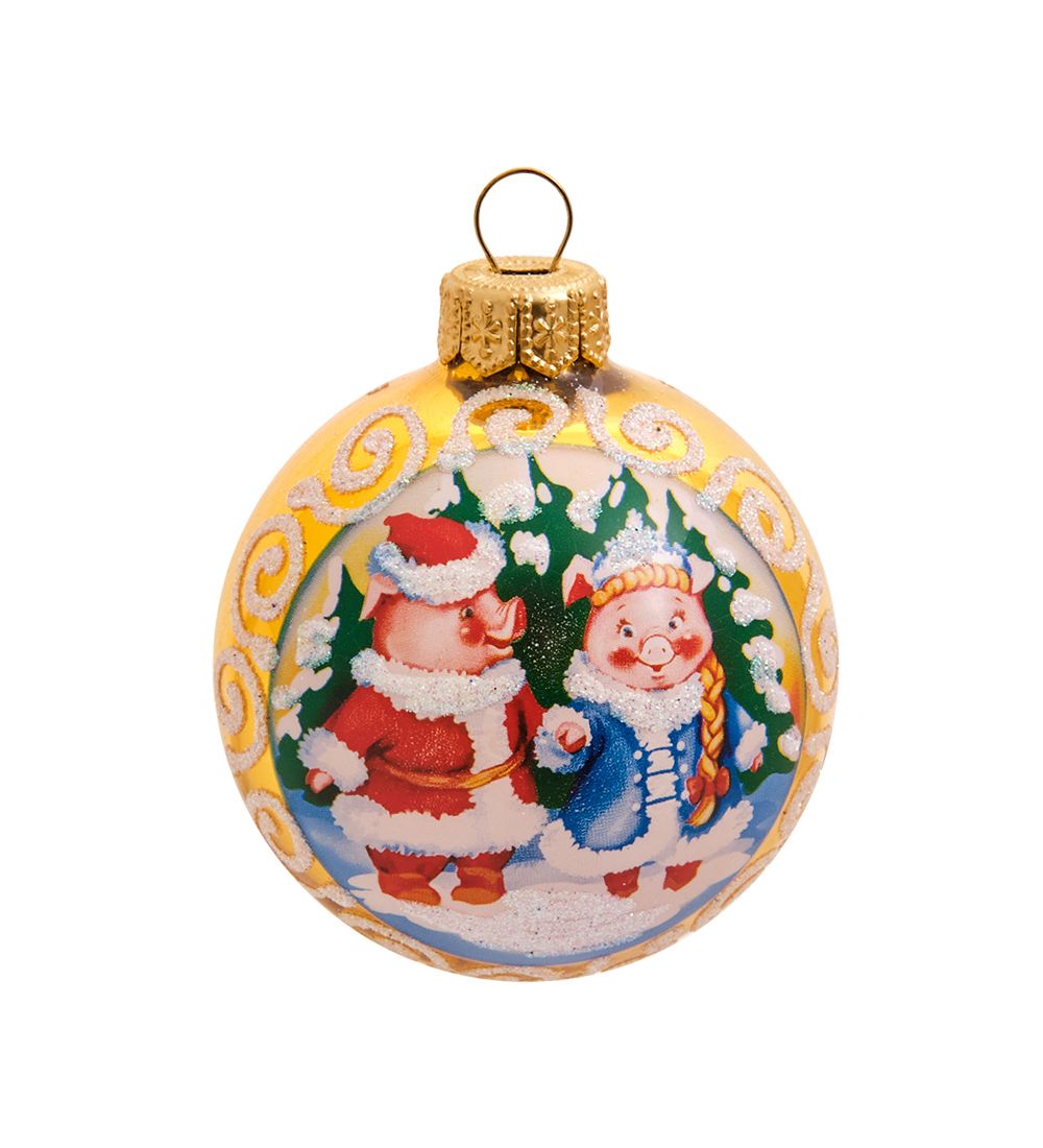 Элита НФШ-1537/2 Ел.украшение Шар «Свинки в костюмах» 65 мм