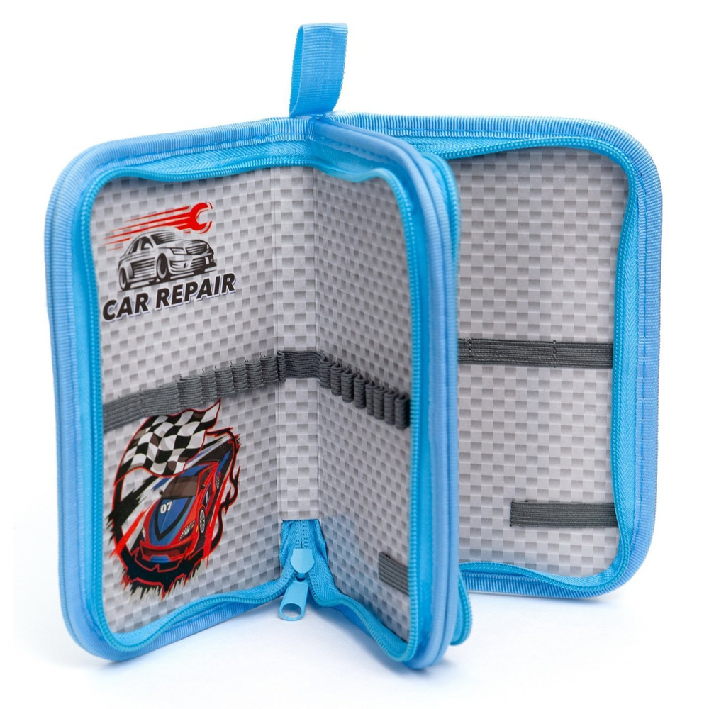 Пенал 2 отделения Alingar, искусственный мех, молния, 120 х 190 мм, "Fur roses", микс (розовый,голубой,фиолетовый,св-розовый)