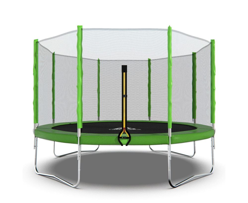 Батут DFC Trampoline Fitness с сеткой 12ft Светло-зелёный