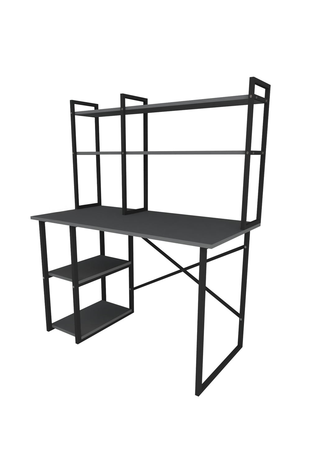 Стол письменный с настольной полкой 120х60 - антрацит