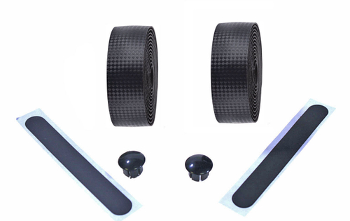 Обмотка на руль TRIX, полиуретановая, 30х1900мм, с заглушками руля, черная "Карбон"