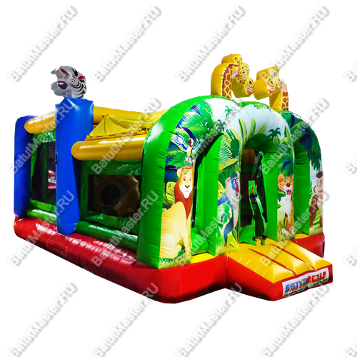 Коммерческий надувной батут "Законы джунглей" 6*4*2,8 м
