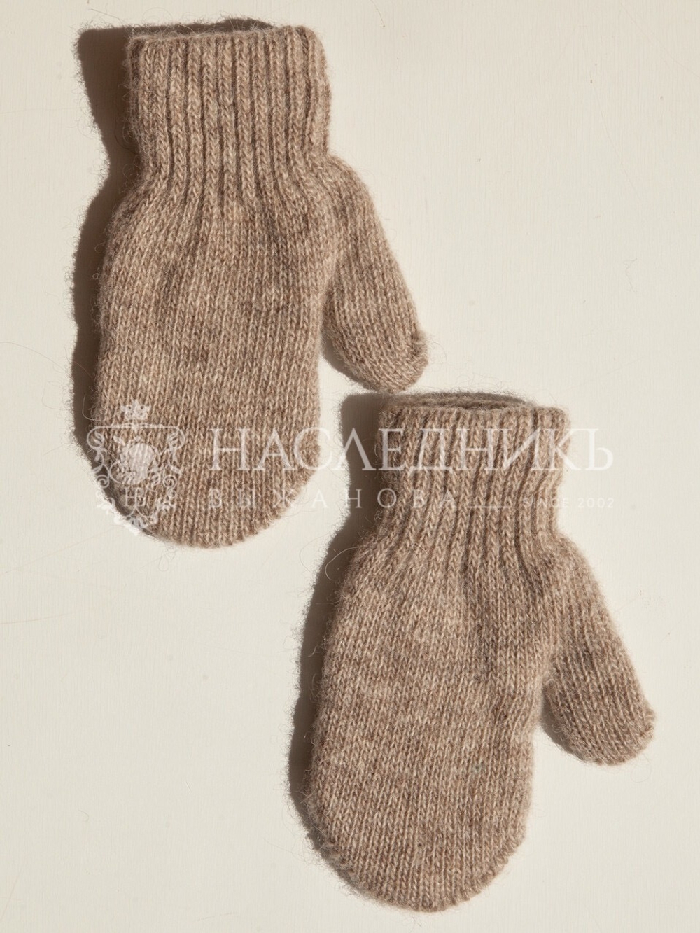 Варежки 100% шерсть, Коричневый