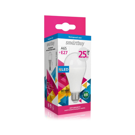 СВЕТОДИОДНАЯ (LED) ЛАМПА SMARTBUY-A65-25W/6000/E27 (SBL-A65-25-60K-E27)