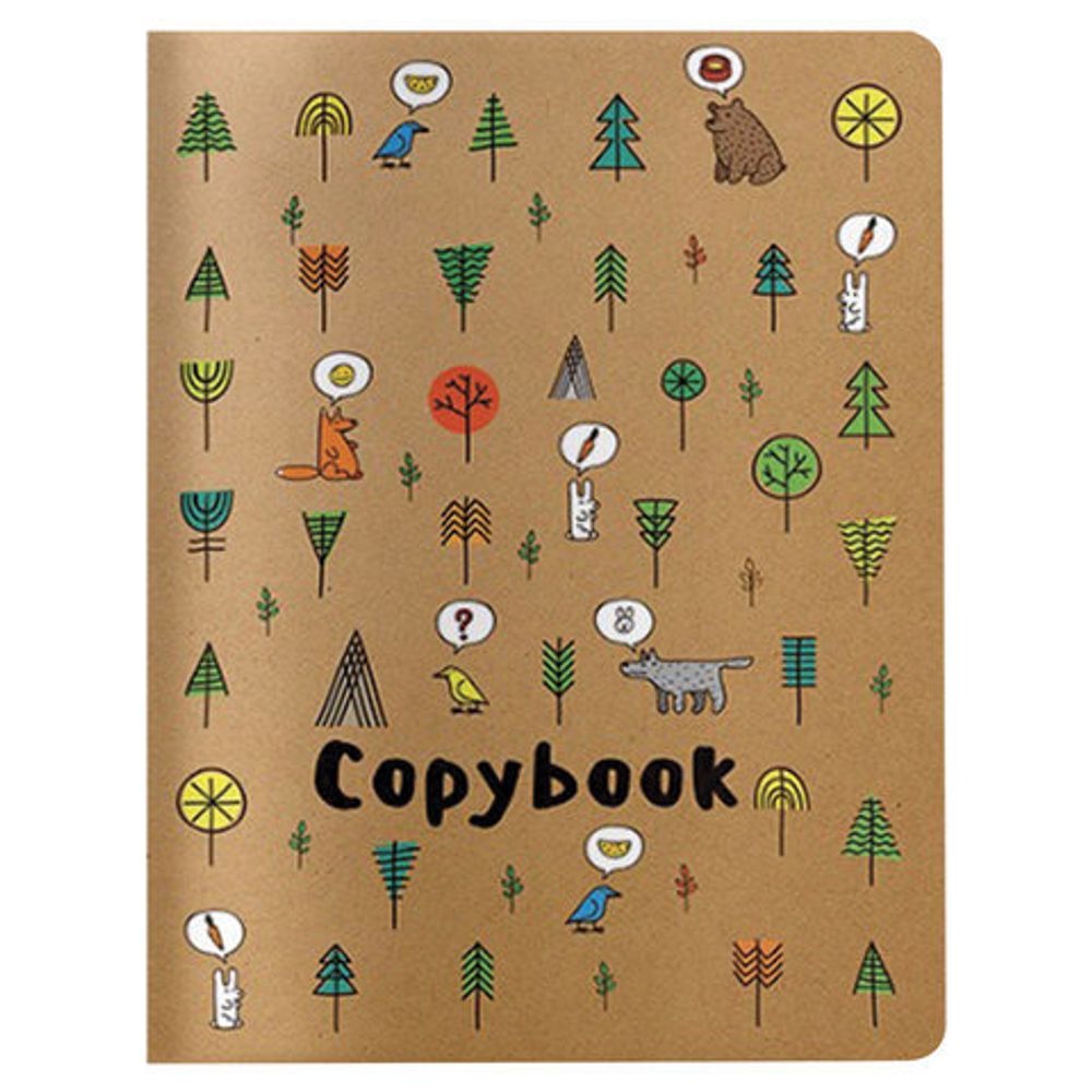 Тетрадь ЕВРО А5 40 л. BV сшивка, клетка, Soft Touch, бежевая бумага 70 г/м, "DREAM FOREST", 7-40-001/08