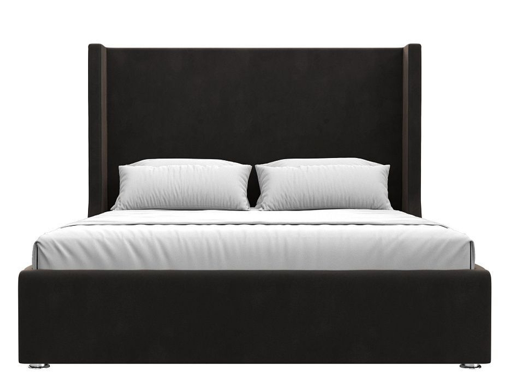 Кровать интерьерная Ларго 160, Коричневый, Велюр, 101320