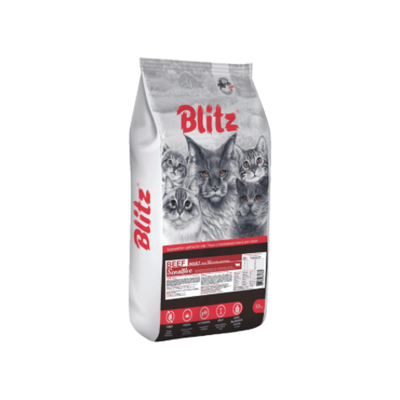Сухой корм для кошек для взрослых кошек с говядиной Blitz Sensitive Beef Adult Cats All Breeds 10кг