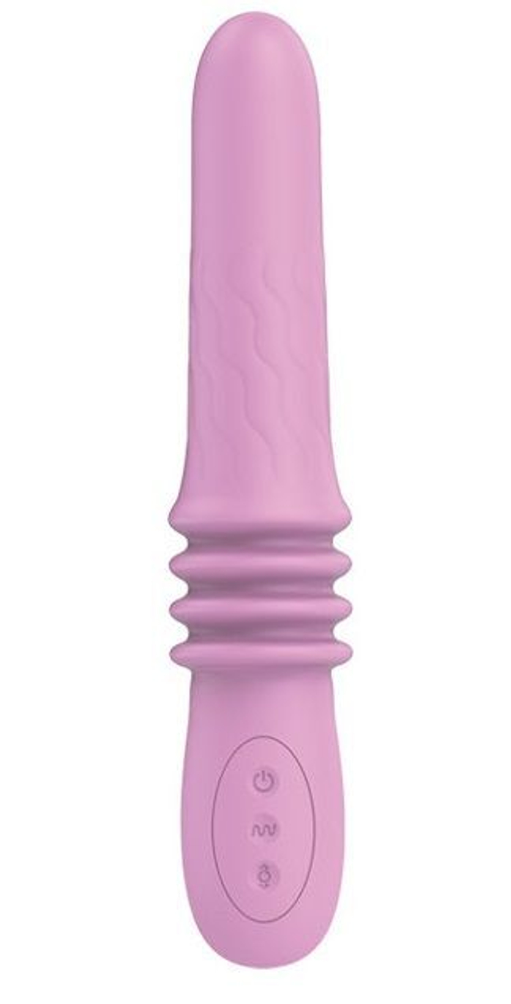 Розовый вибратор Susie с возвратно-поступательными движениями - 25,2 см. (Цвет: розовый)