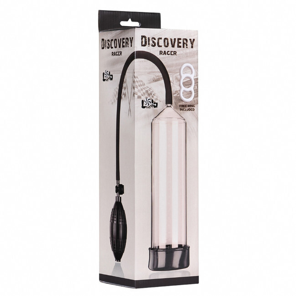 Вакуумная помпа для пениса Discovery Racer (прозрачная) (Цвет: прозрачный)