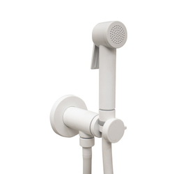 Bossini душ гигиенический: смеситель прогрессивный с лейкой из ABS клапаном подачи ABS Paloma Flat, шланг Lux 1250 мм, цвет белый матовый