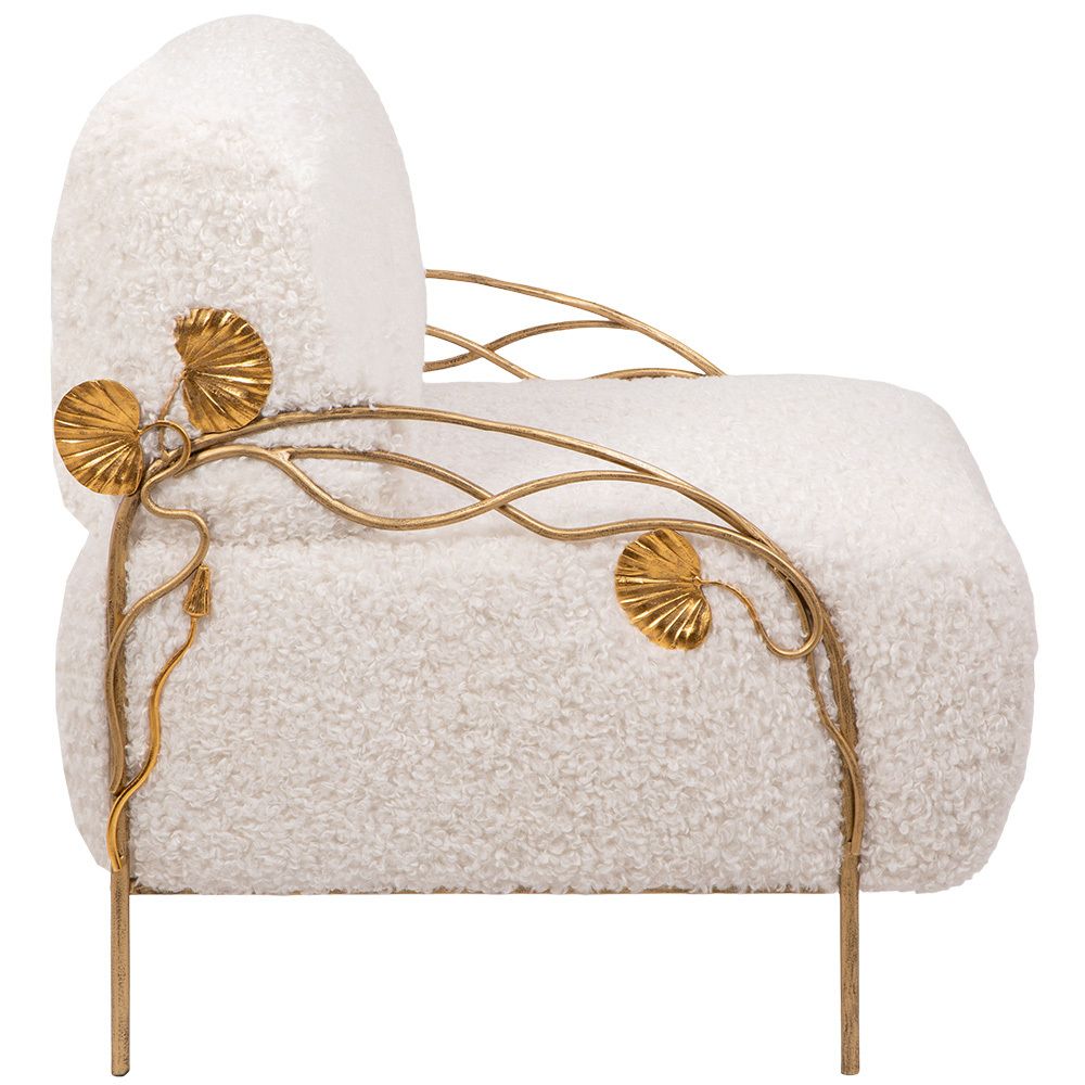 Кресло Нимфея Молоко Бронза