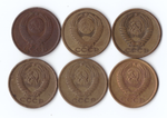 Набор монет (6шт) 5 копеек 1961,62,74,77,78,79гг. XF