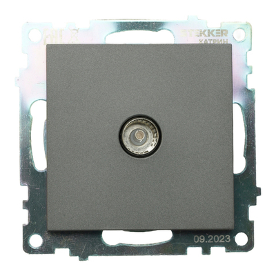 Розетка телевизионная 1-местная (механизм), 75 Ом, 5-862МГц, серия Катрин, графит, GLS00-7108-06 49419