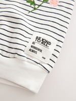 Толстовка удлиненная для девочки Next E57-236, Молочный, Черный