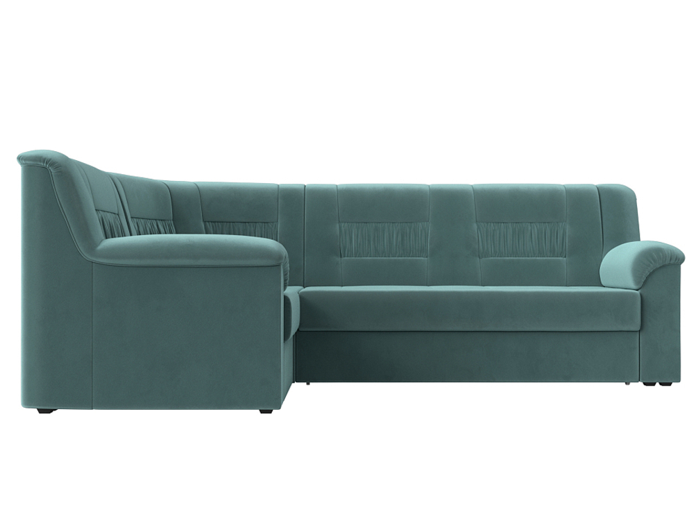 Диван угловой Карелия левый угол, Бирюзовый, Велюр, 113341L