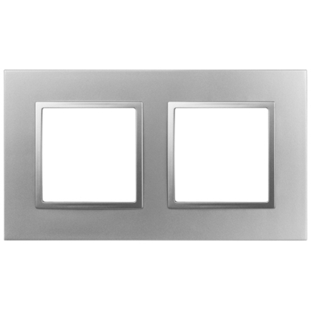 Рамка для розеток и выключателей ЭРА Elegance 14-5012-03 Classic, на 2 поста, алюминий