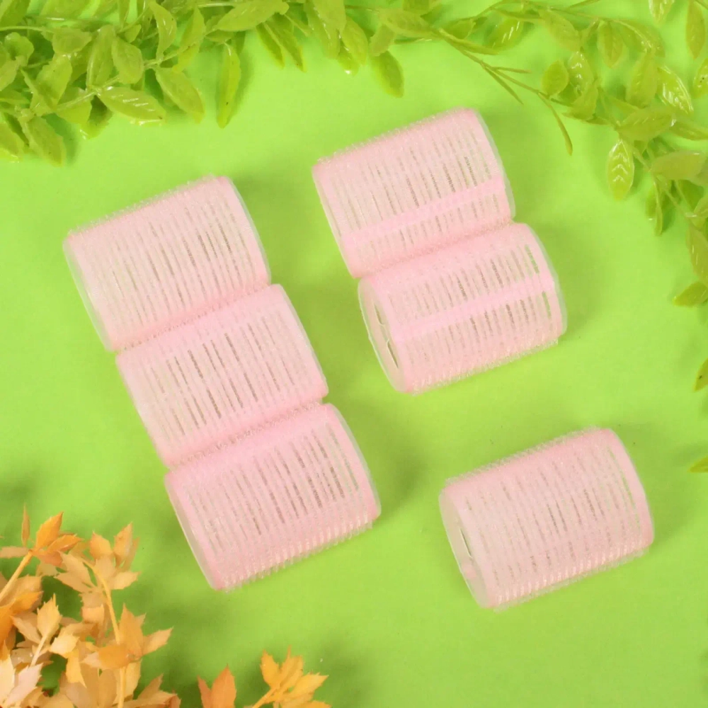 Бигуди липучки, 6шт., однотонные, цвет микс, d-4,5