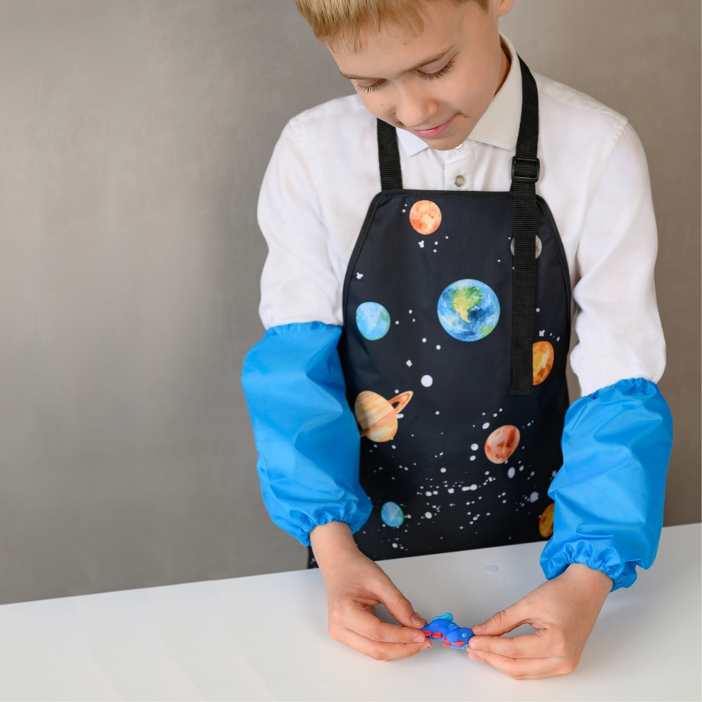 Фартук для творчества с застёжкой фастекс. Галактика