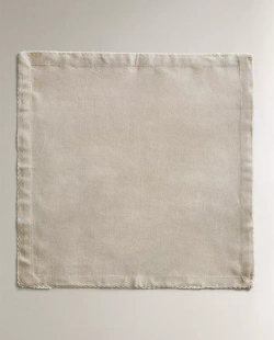 ZARA HOME САЛФЕТКИ С ФЕСТОНАМИ (НАБОР ИЗ 2 ШТ.), СВЕТЛО-БЕЖЕВЫЙ