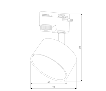 Трековый трёхфазный светильник GX53 4398  чёрный Tracer TK Lighting