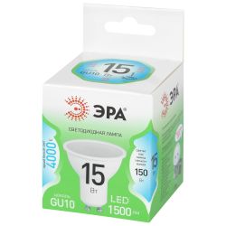 Лампа светодиодная ЭРА GREEN LINE LED MR16-15W-840-GU10 GL 15Вт софит яркий белый свет GU10 | Лампы cветодиодные Точечные (Софиты) (MR, PAR)