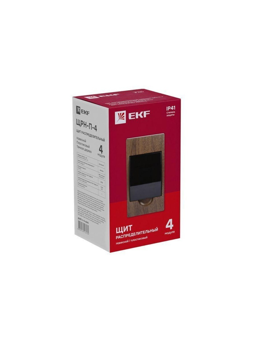 Щит ЩРН-П-4 IP41 темное дерево PROxima EKF pb40-n-4-dark