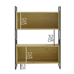 Стеллаж Бьерн из массива сосны с металлическими стенками, бейц