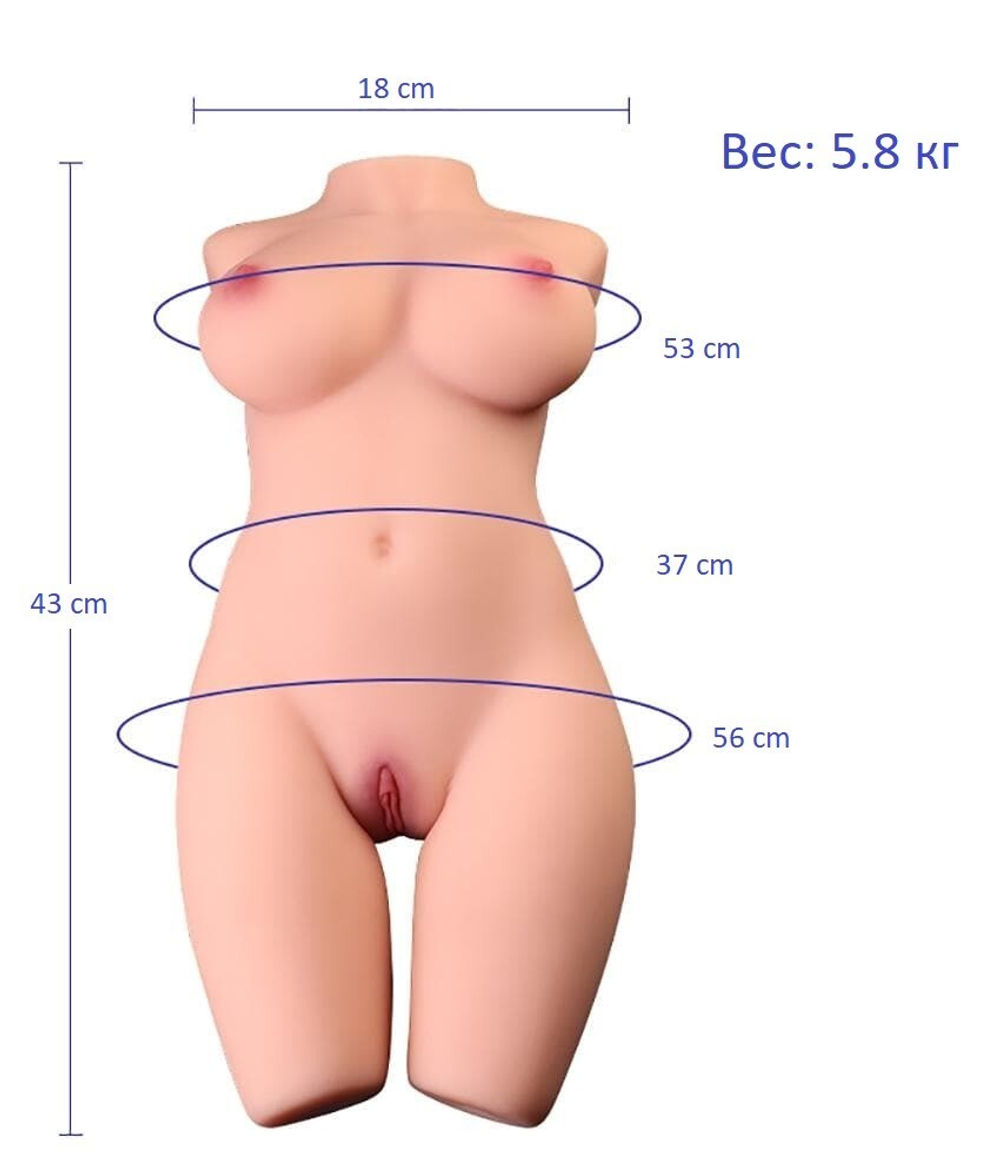 Реалистичный женский торс Kimberly 43 см
