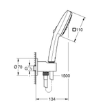 Набор для душа GROHE Tempesta Cube 110, 3 режима струи, хром (26910003)