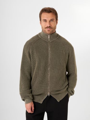 Хлопковый джемпер на молнии QWE в цвете хаки