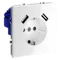Розетка встраиваемая VOLTUM S70 с заземлением и защитными шторками, 16А, с USB, A+A, (белый глянцевы