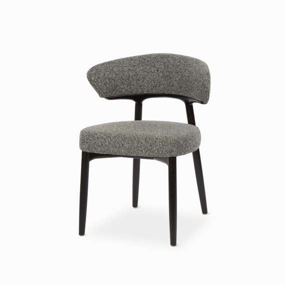 Стул Giotto, черный массив ясеня, черно-белая обивка