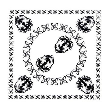 Бандана Волк добрый в тату короне белая (011)