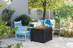Пластиковый сундук Keter Cube Rattan 208 л graphite